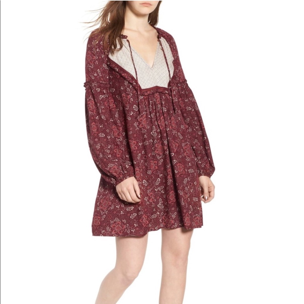 🦋PLAYFUL MIX PRINT PEASANT DRESS